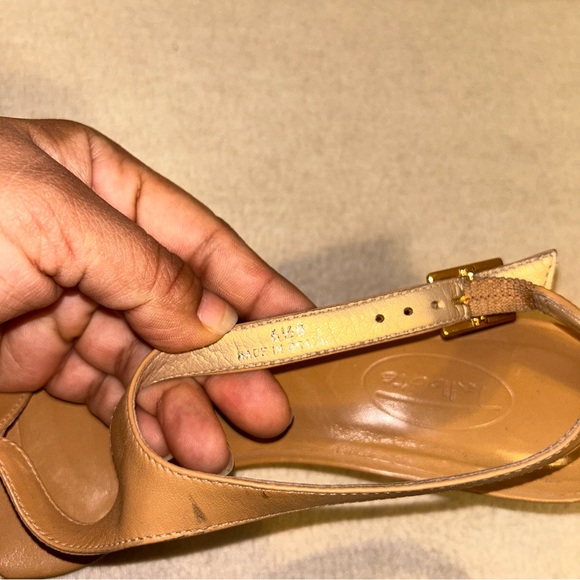 Talbots Strap Kitten Heel Sandals leather tan size 6.5B - Picture 4 of 8